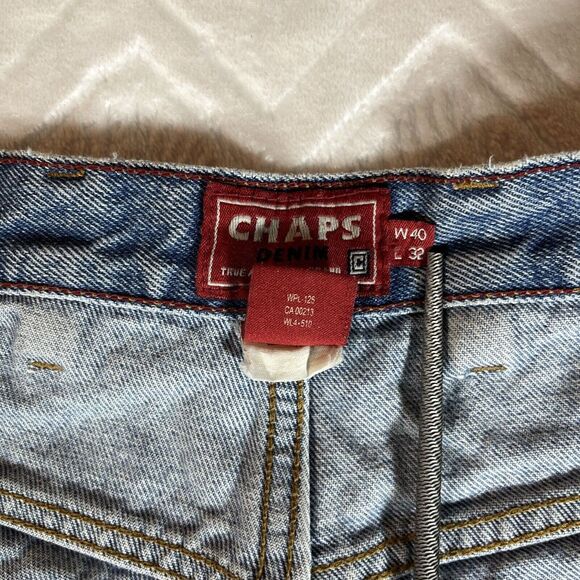 Chaps Jeans Straight‎ Leg Blue Denim Custom Bell Bottom Hippie Size 40x32 - Picture 8 of 13